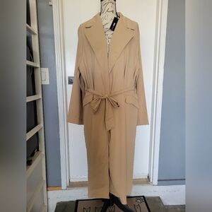 Elegant Tan Women's Trench Coat